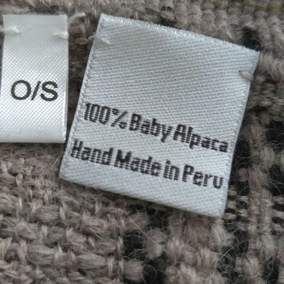 Ulla Johnson Handmade Alpaca Gray Tan and Black Poncho OS - Picture 8 of 10